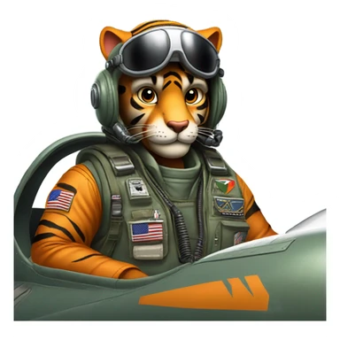 Tiger flying a f-16 sticker