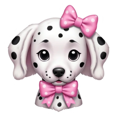 Perrita dálmata con moño rosa sticker