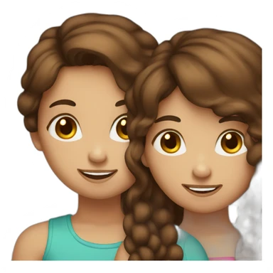 Brown hair girl loves her brown hair sister sticker