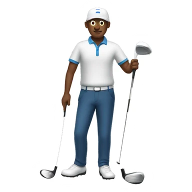 Man with golf clubs sticker