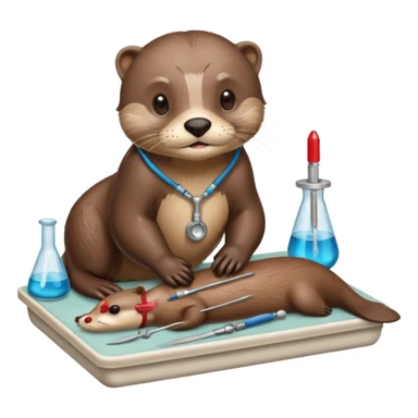 otter on a dissection table sticker