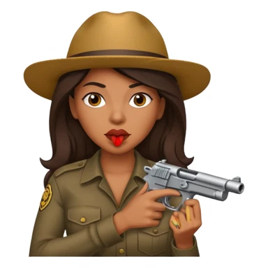 latina with gun in mouth sticker