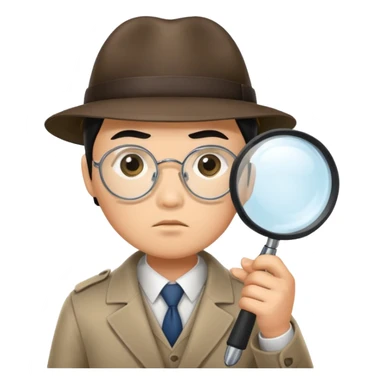 detective, asian, magnifying glass sticker