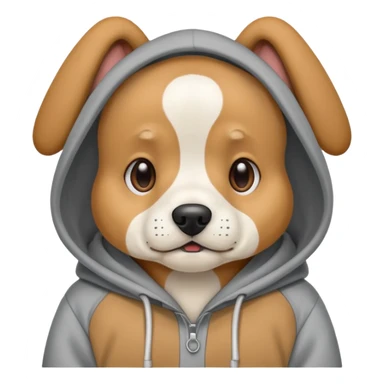 Dog wearing a hoodie sticker