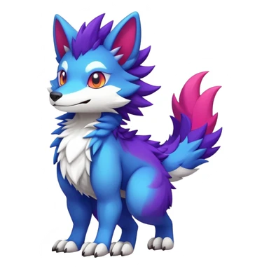  Colorful Kawaii Sergal FurSona Fakemon Full Body sticker