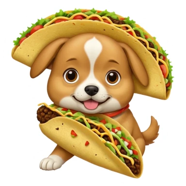 Dog eating taco  sticker