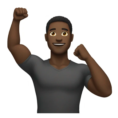 black man arms raised high sticker