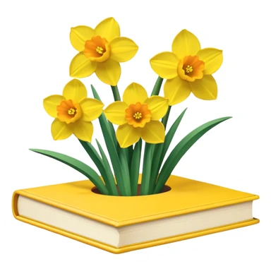 Yellow books + flowers narcissus  sticker