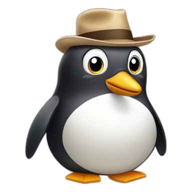 pinguim wearing hat sticker