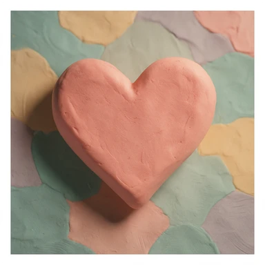 heart symbol, claymation style, matte plasticine, visible fingerprints, pastel colors sticker