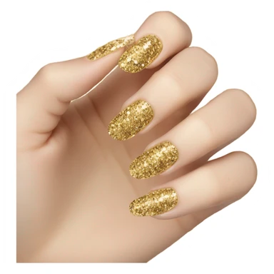 Gold glitter nails sticker