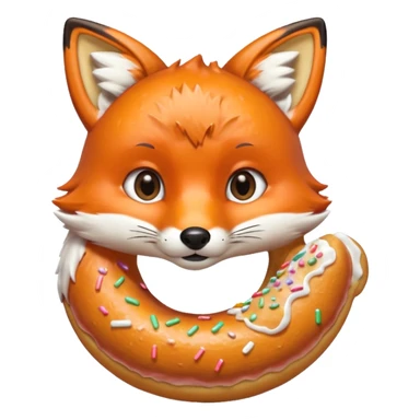 Fox eating a donut  sticker