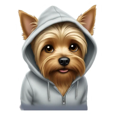 Yorkshire terrier in hoodie sticker