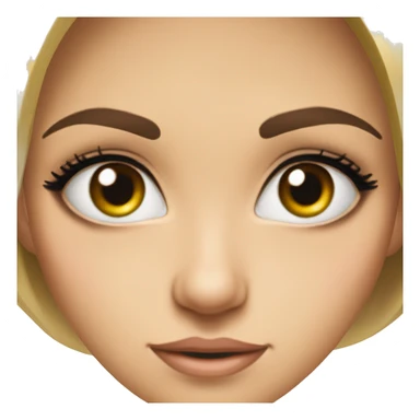 Create an emoji of a beautiful girl's eyes  .Expressive eyes and well-defined, arched eyebrows. Both eyes and eyebrows should look symmetrical and attractive.Needs to be cute while looking at that sticker