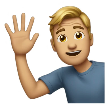 person with the hands caused, saying that he made a mistake. sticker