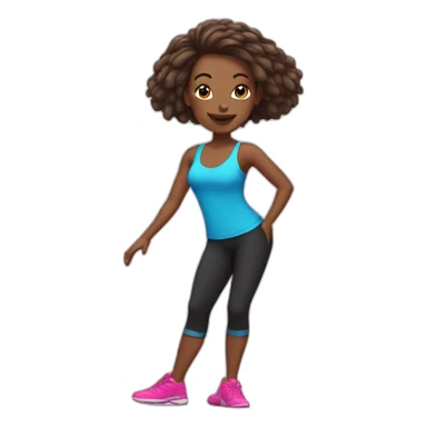 French zumba girl sticker