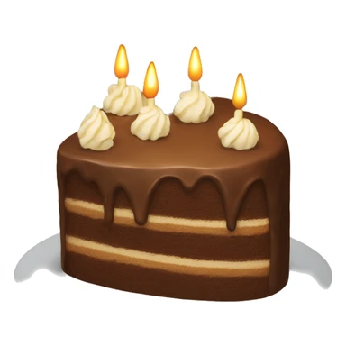 Brown birthday cake sticker