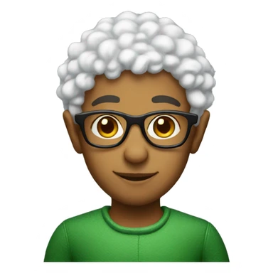 elf with black glasses and short curly hair  sticker