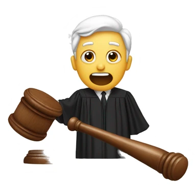 surprised judge with gavel sticker
