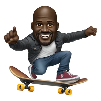 Shaquille O’Neal on a skateboard  sticker
