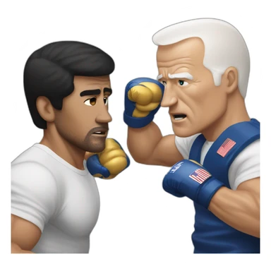 rocky balboa punching joe biden sticker