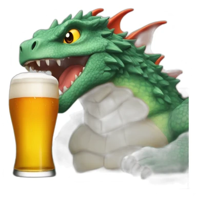 Dracaufeu buvant une bière sticker