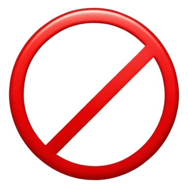 prohibition symbol, red circle with diagonal line through it sticker