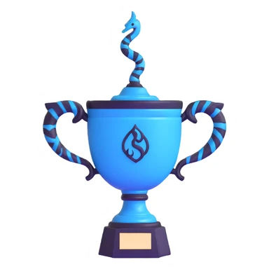 Triwizard Cup trophy with serpent handles, glowing blue magical cup from Harry Potter sticker