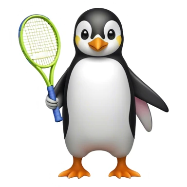 penguin playing at wimbledon sticker