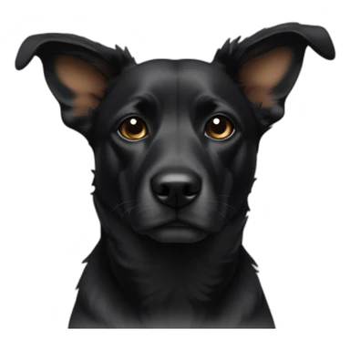 black street dog ears up sticker