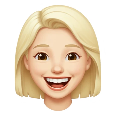 white blonde laughing sticker