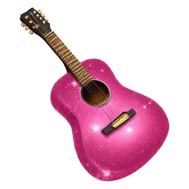 Pink glitter acoustic guitar  sticker