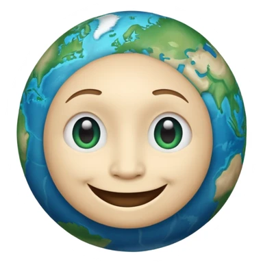 Make a image prompt of the earth with a face sticker