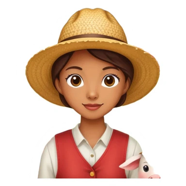 a person visiting a farm with barn and animals in the background sticker