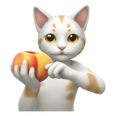 Humanoid cat grabbing peaches sticker
