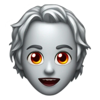 Vampire with shimmering red eyes and a gleaming silver necklace sticker