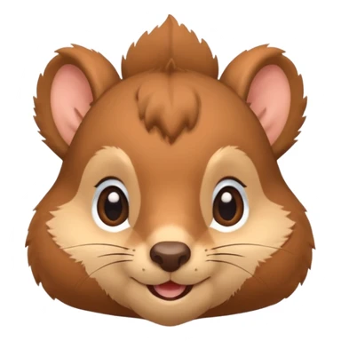 squirrel head, cute, smile, big eyes, furry, fluffy sticker