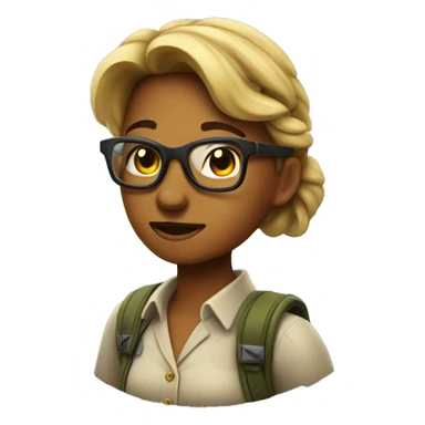nature loving wanderer female nerd sticker