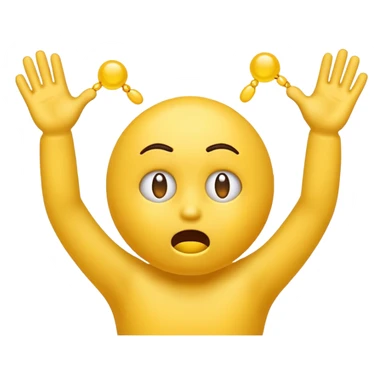 Yellow emoji doing choking emote with hands sticker