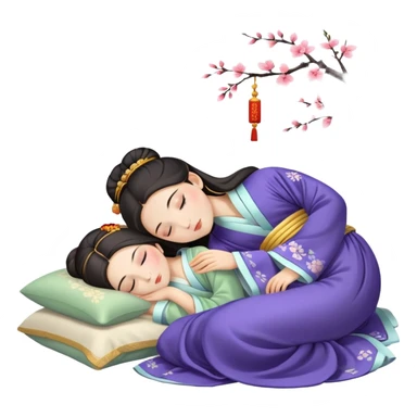 Beautiful girl sleeping in Hanfu sticker