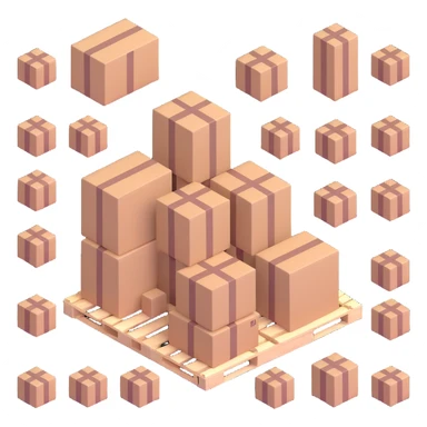 palletized boxes cargo sticker