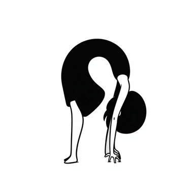 bending woman, Bendy cartoon style sticker