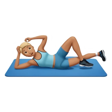 exercise mat with a figure lying and lifting legs sticker