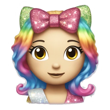 rainbow sparkle hello kitty  sticker