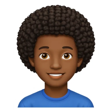 Une homme de 17 ans il a la peau noir foncé , des lèvres pulpeuses  . Il a un taper bouclé afro très court  sticker