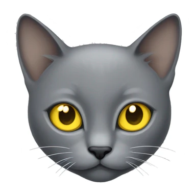 grey cat with yellow eyes no markings sticker