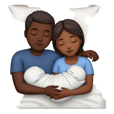 Couples Sleep dark skin sticker