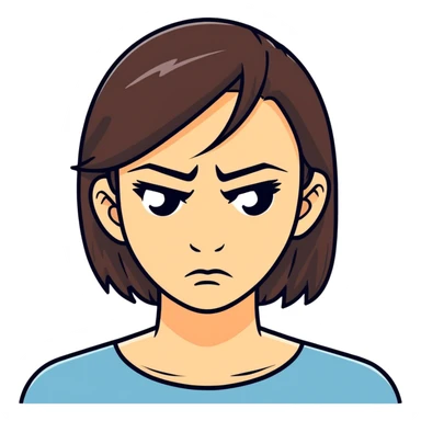 A brunette woman really disgusted at her bf and tiny bit mad sticker