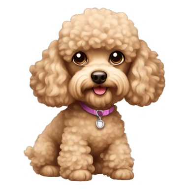 beige toy poodle sticker