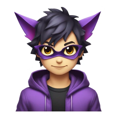 Cool Cute Edgy Dark Black Red Purple Batty Chibi Noibat-Cat-Pokémon-Fakémon-hybrid sticker